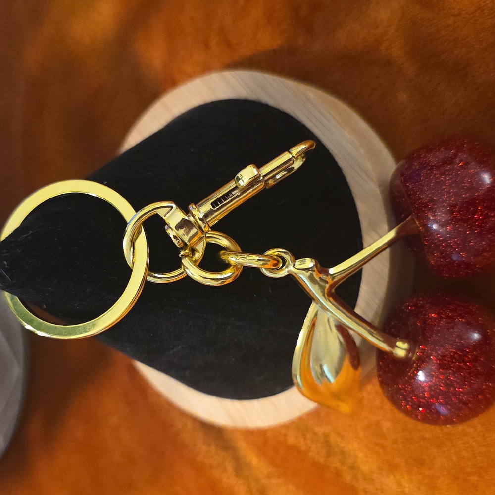 Cherry Keychain/ Purse Chain with Gold Accents - Picture 4 of 6